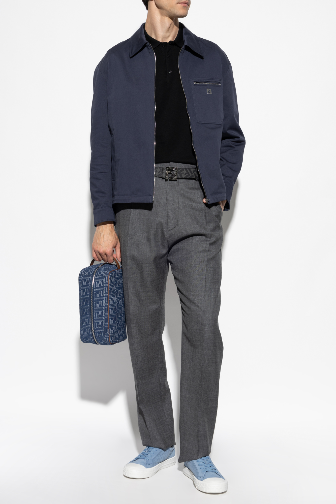 Fendi Jacket with logo-shaped applique | Men's Clothing | Vitkac
